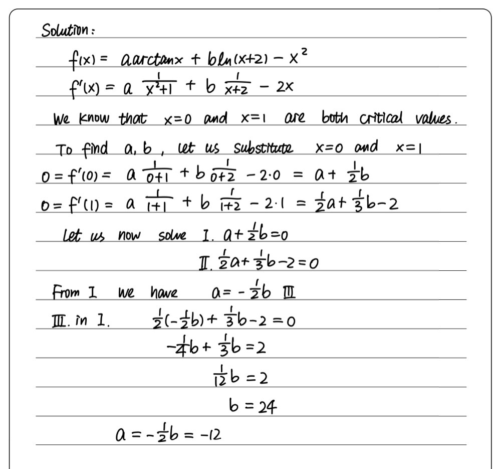 14 Find A B If X 0 And X 1 Are Both Critical Val Gauthmath