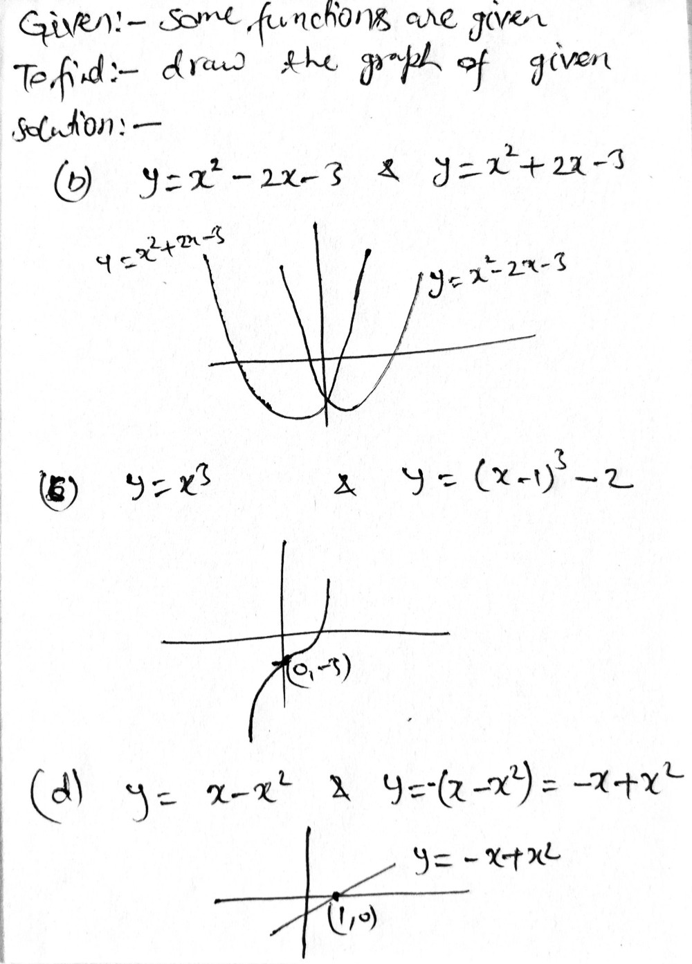 Ii B Sketch The Graph Of Y X2 2x 3 And Hence Gauthmath