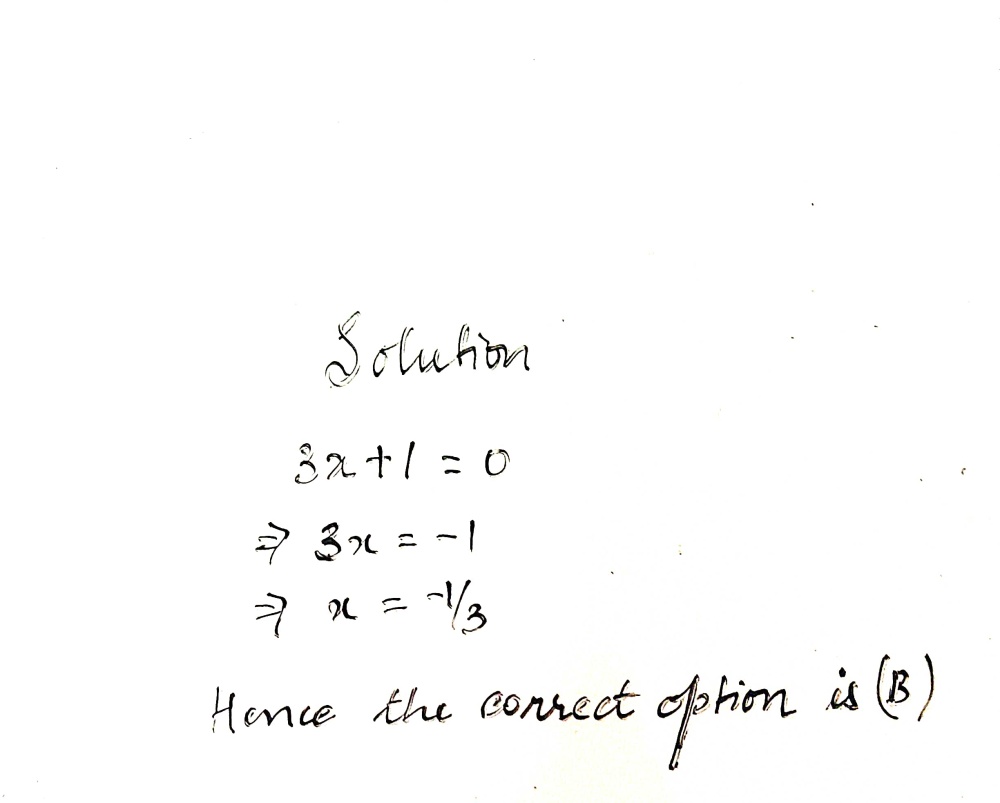 If 1 3 Is A Root Of A Polynomial Equation Which O Gauthmath