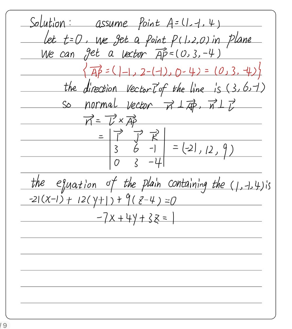 Find An Equation In Point Normal Form Of The Plane Gauthmath