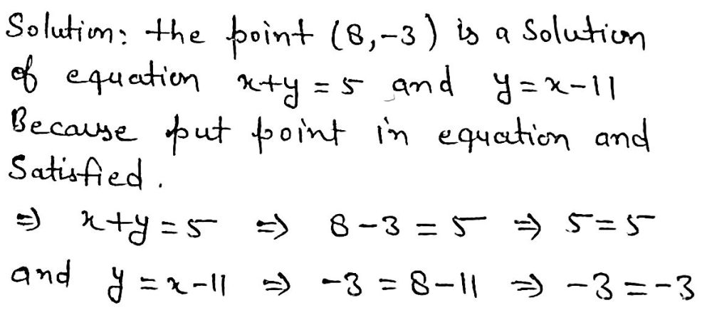 5 1 Point The Point 8 3 Is A Solution To Which O Gauthmath