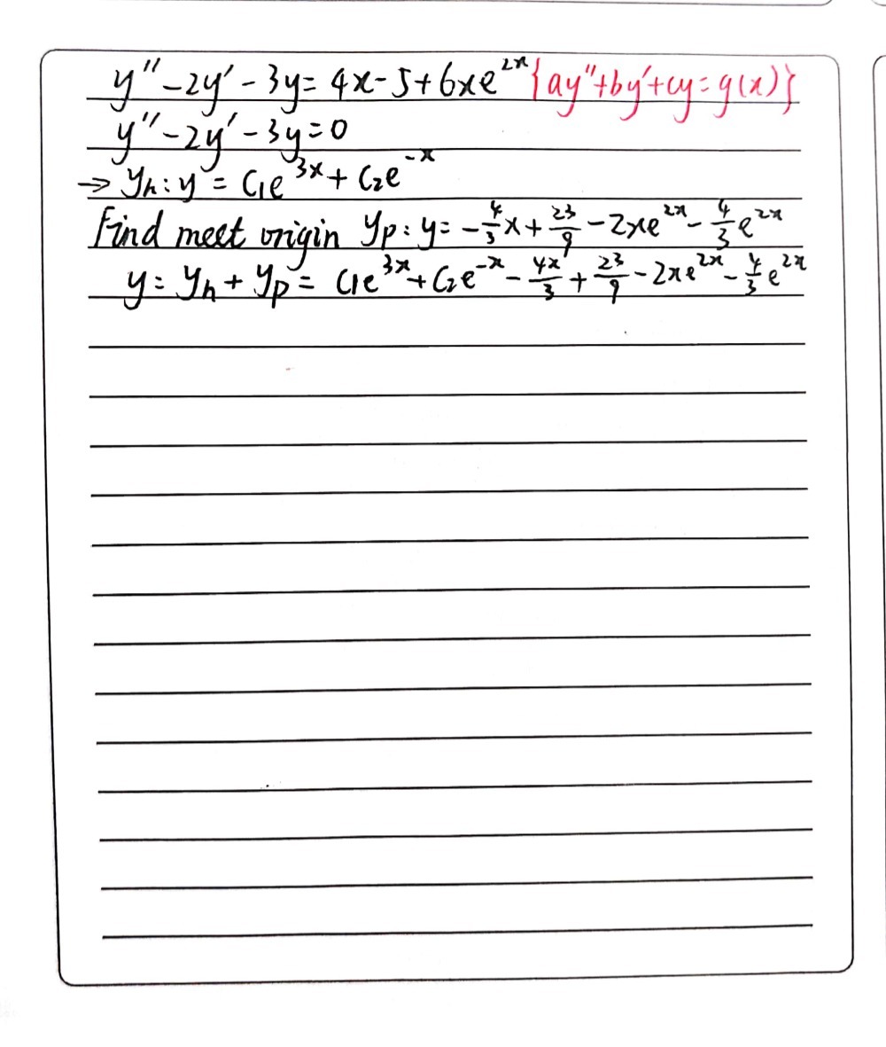 Y 2y 3y 4x 5 6xe2x Find The Solution f The Asso Gauthmath