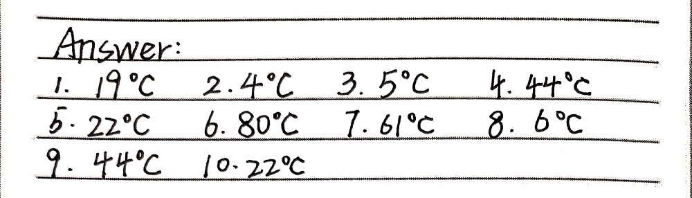 Record The Given Temperature In Degree Celsius C Gauthmath