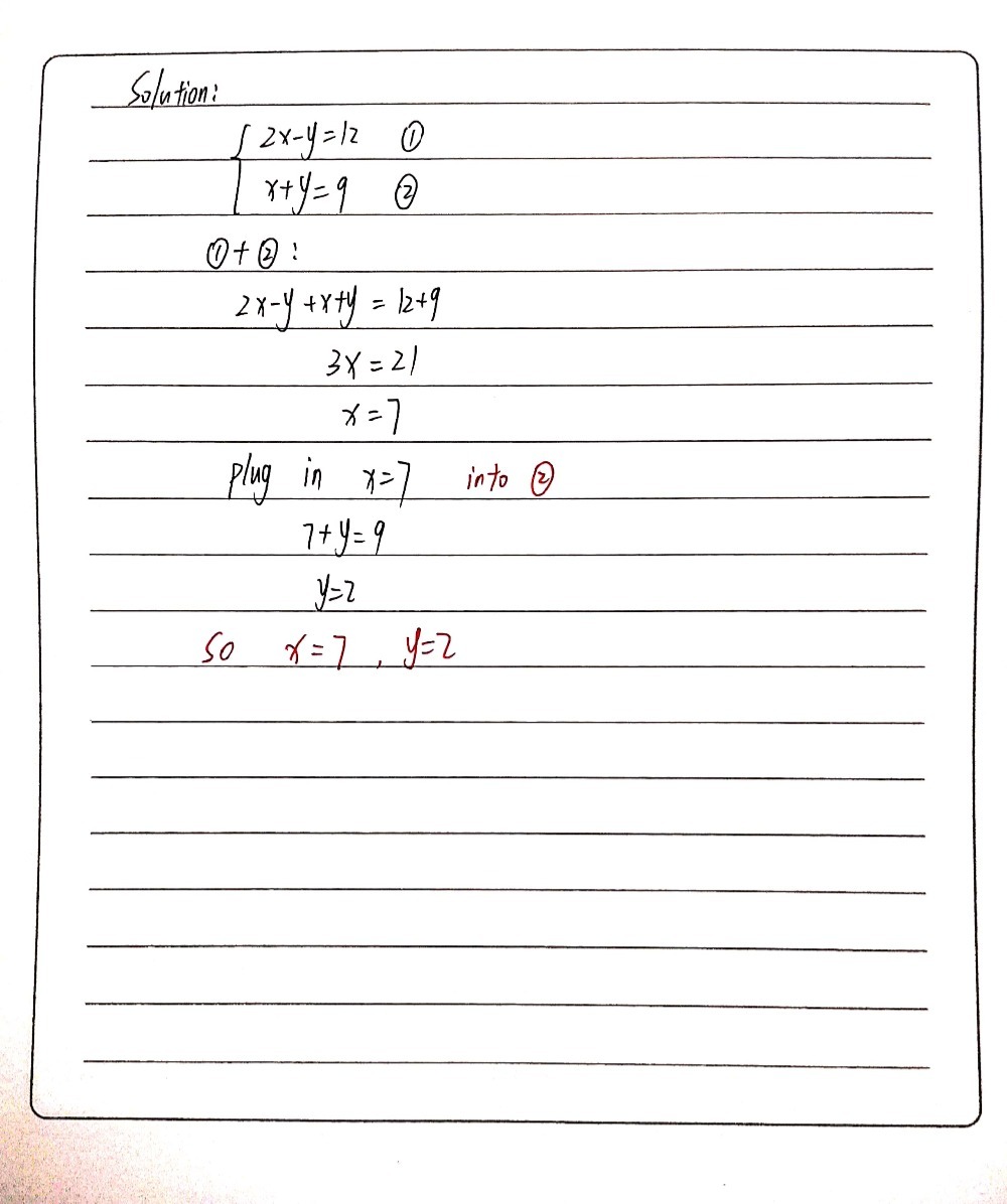 4 Solve The Following Simultaneous Equations 2x Y Gauthmath