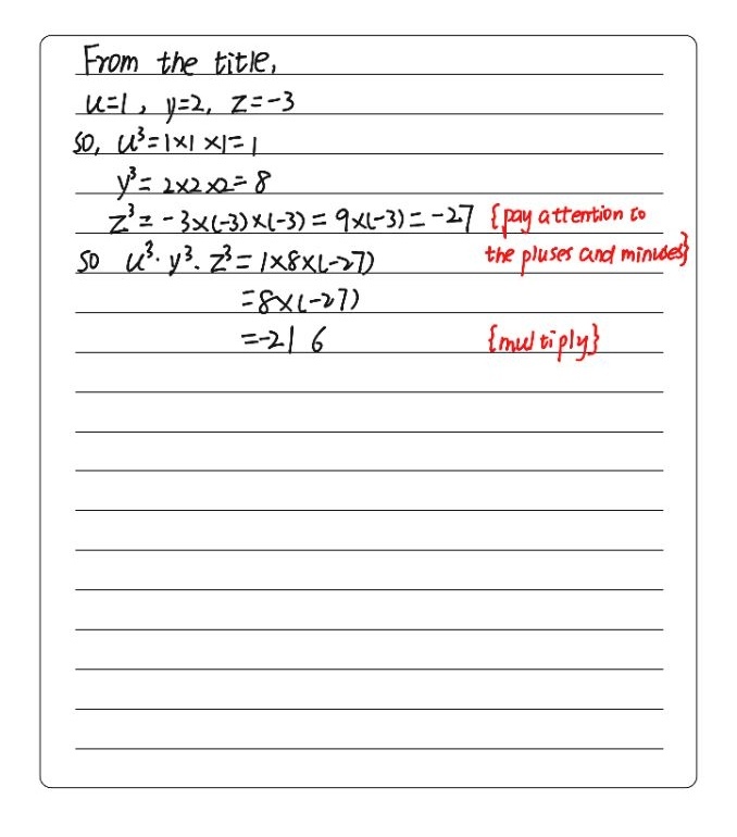 If U 1 Y 2 2 3 Find The Value Of U3 Y3 Z3 Gauthmath