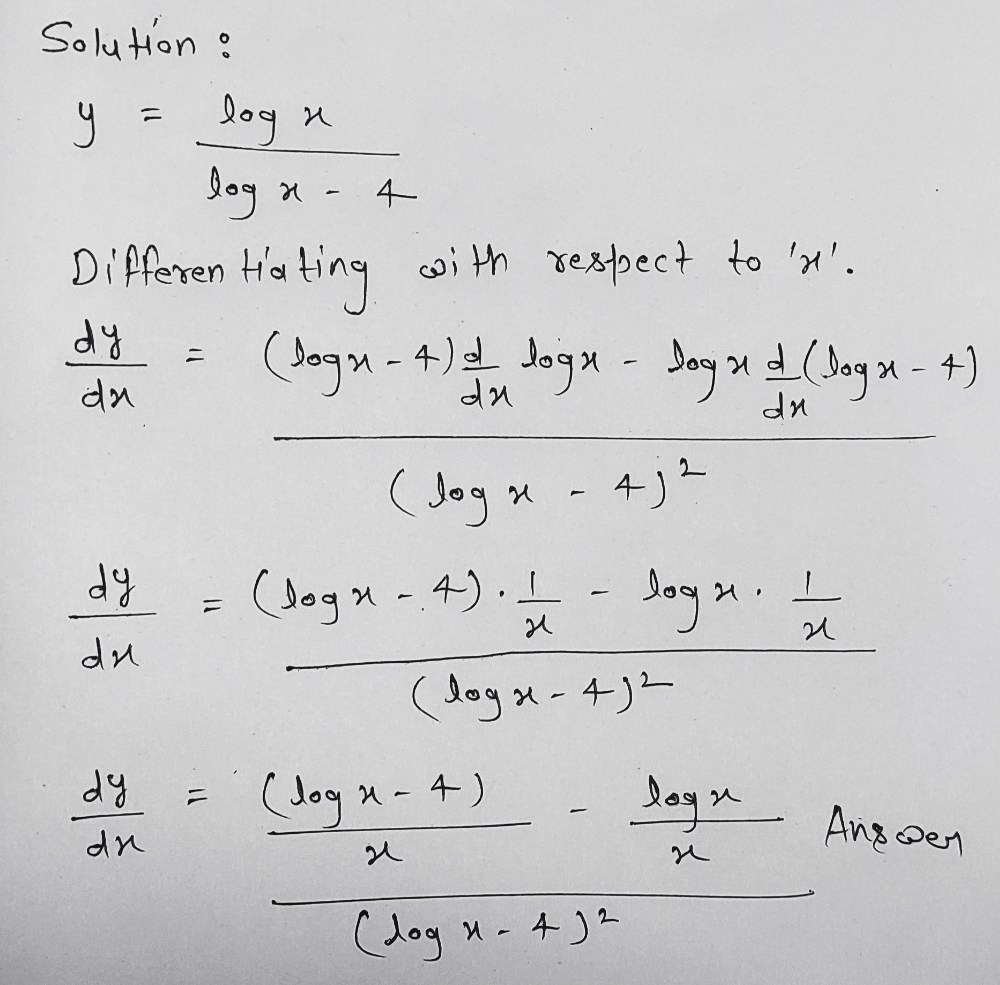 Problem 2 2 Points Find Dy Dx When Y Frac Log X Gauthmath