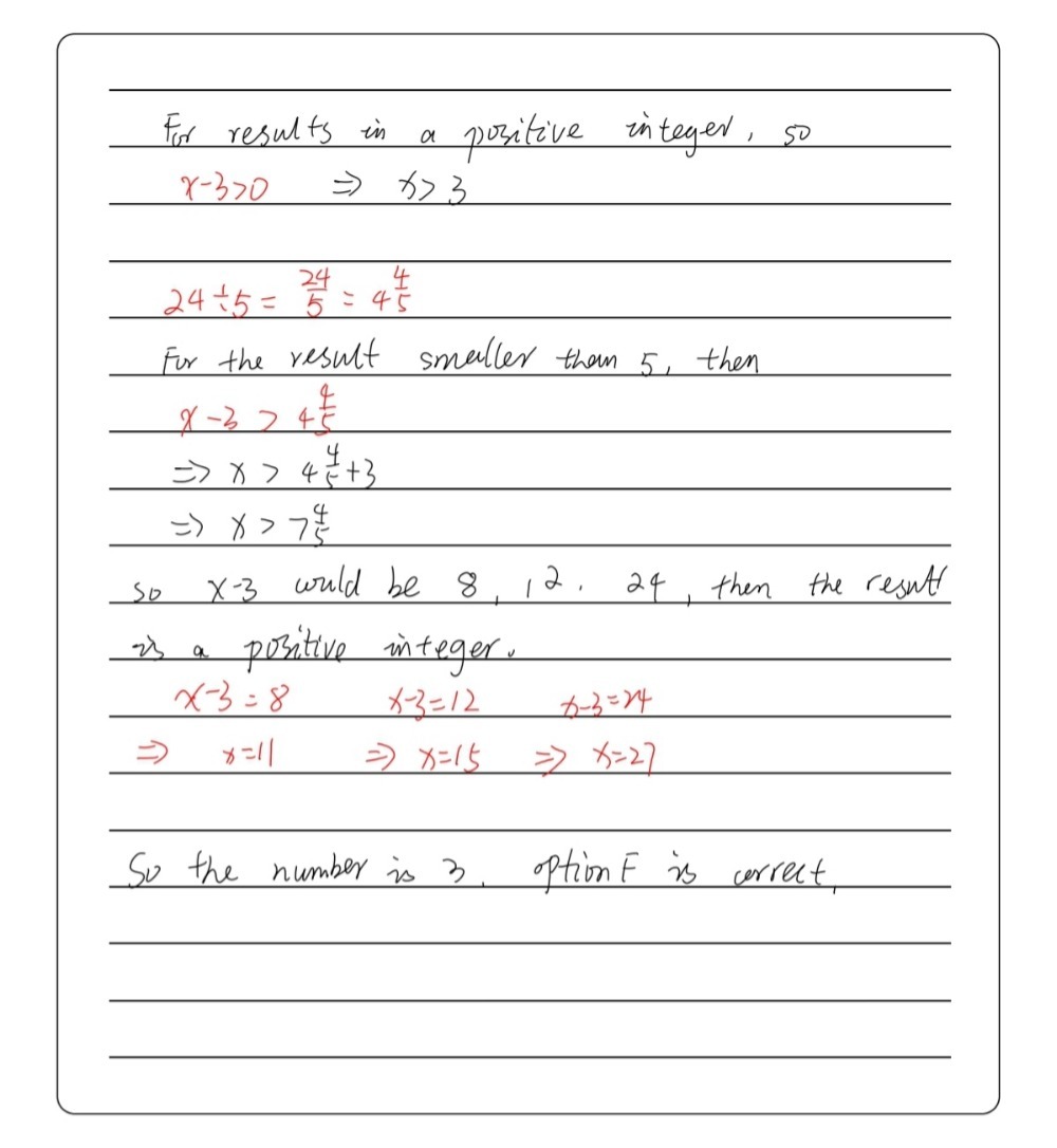 24 Divided By X 3 Results In A Positive Integer Gauthmath