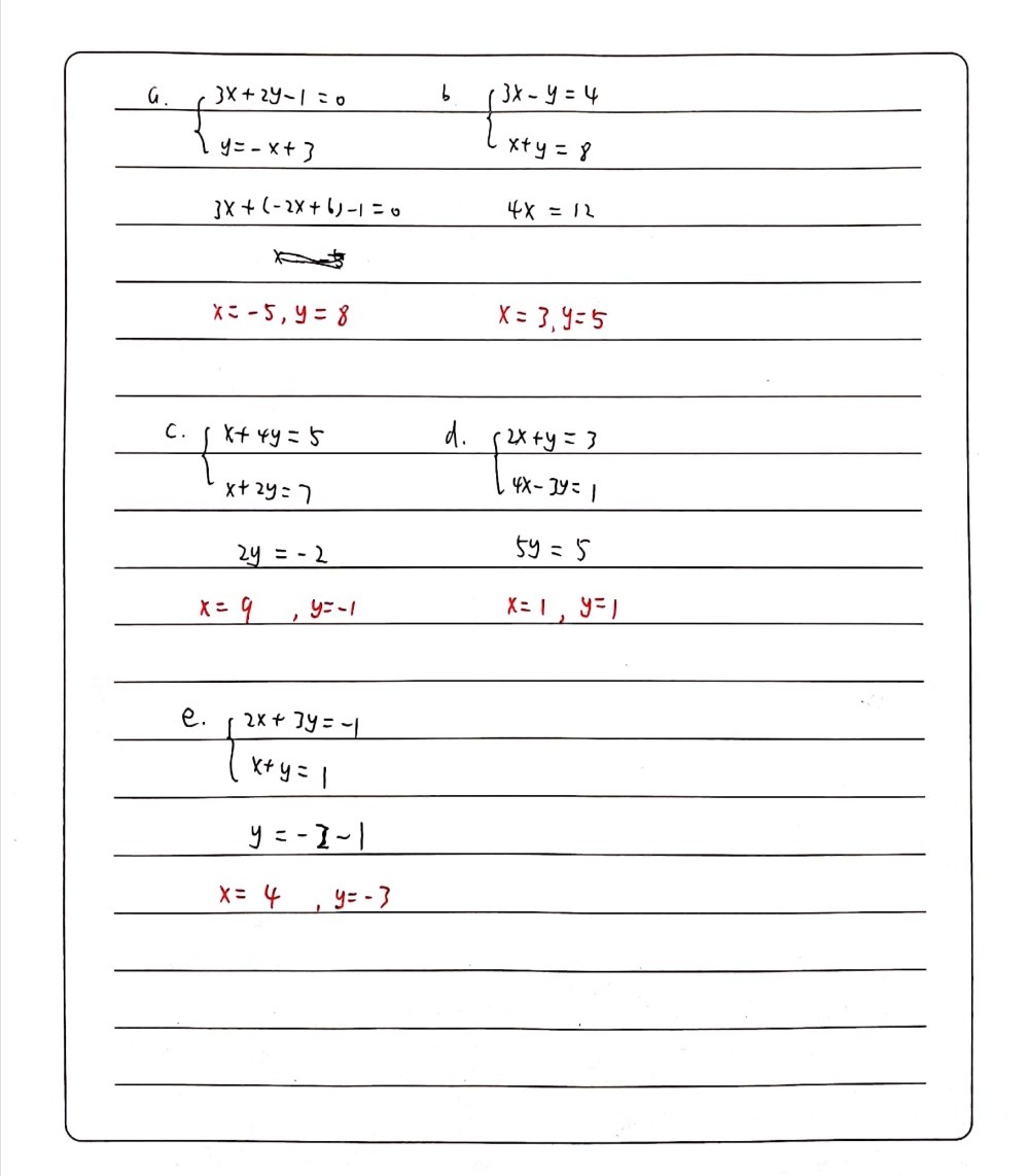 1 Use The Substitution Method To Solve Each Linea Gauthmath