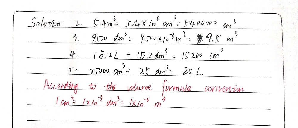 2 5 4 M3 Underline Cm3 3 9 500dm3 Underline M3 Gauthmath