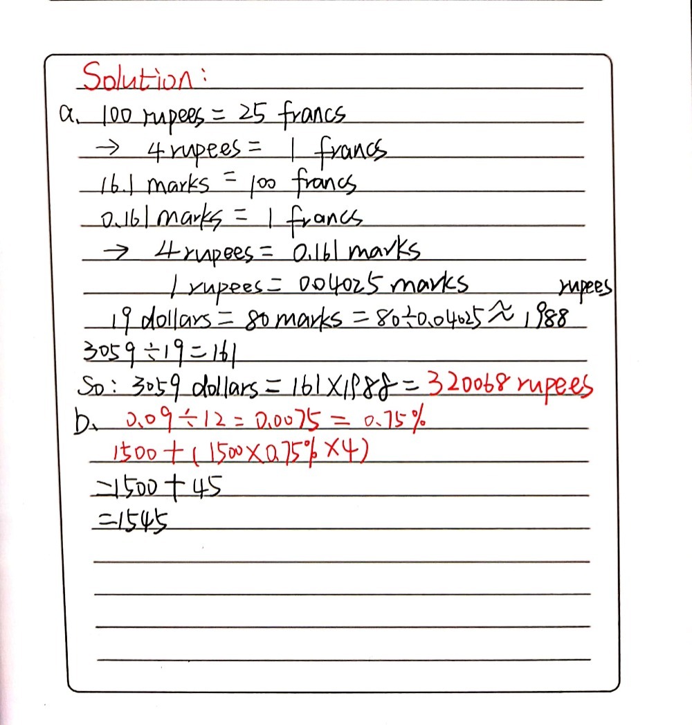 10 A How Many Rupees Are Equivalent To 3059 Dol Gauthmath