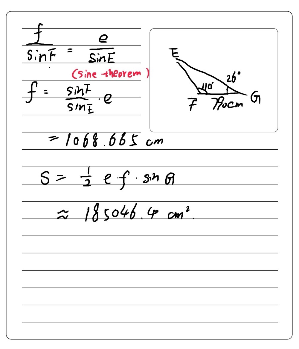 In Delta Efg E 790 Cm Angle F 110 And Angle G Gauthmath