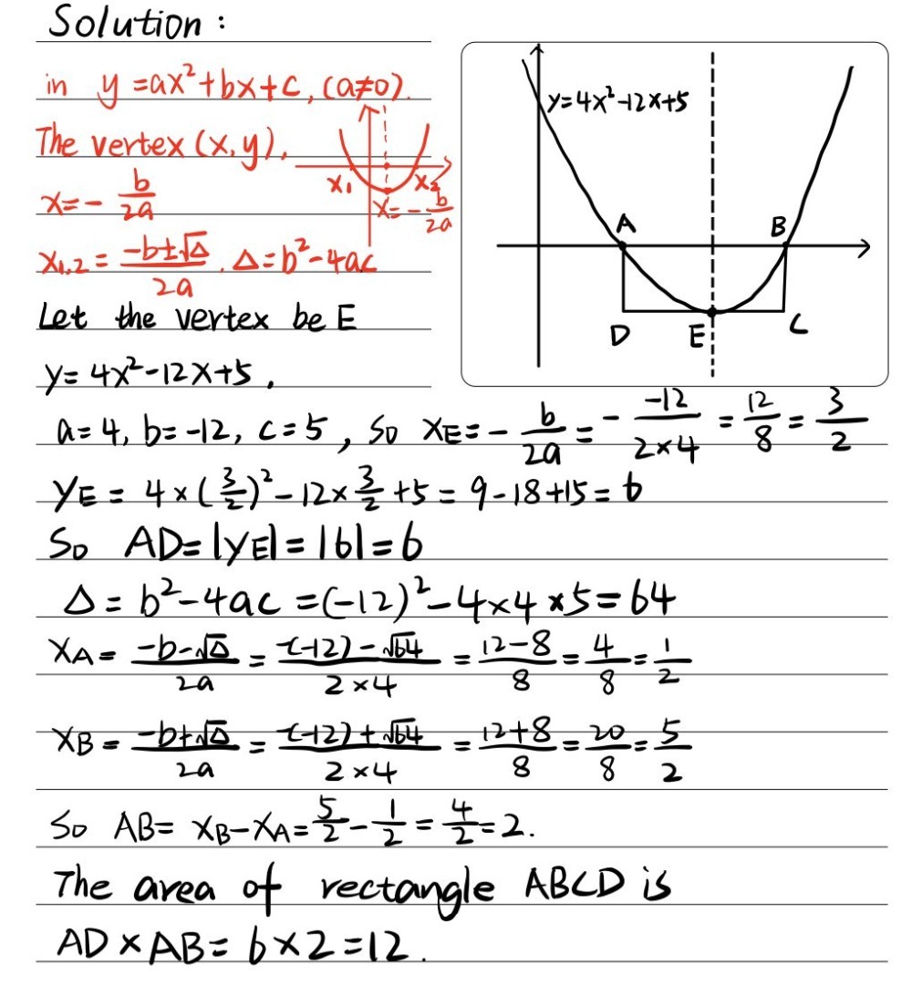 Question 3 The Parabola Y 4x2 12x 5 Crosses The X Gauthmath