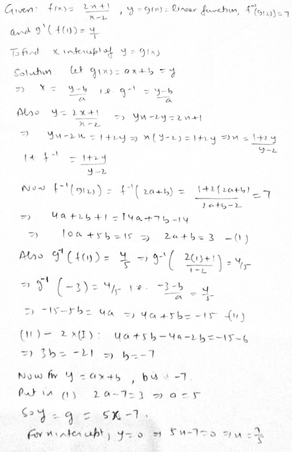 Suppose That Fx 2x 1 X 2 And That Y Gx Is A Line Gauthmath