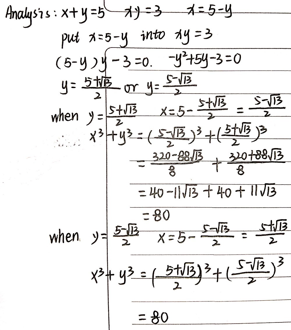 Si X Y 5wedge Xy 3 Calcula El Valor De X3 Y3 Gauthmath