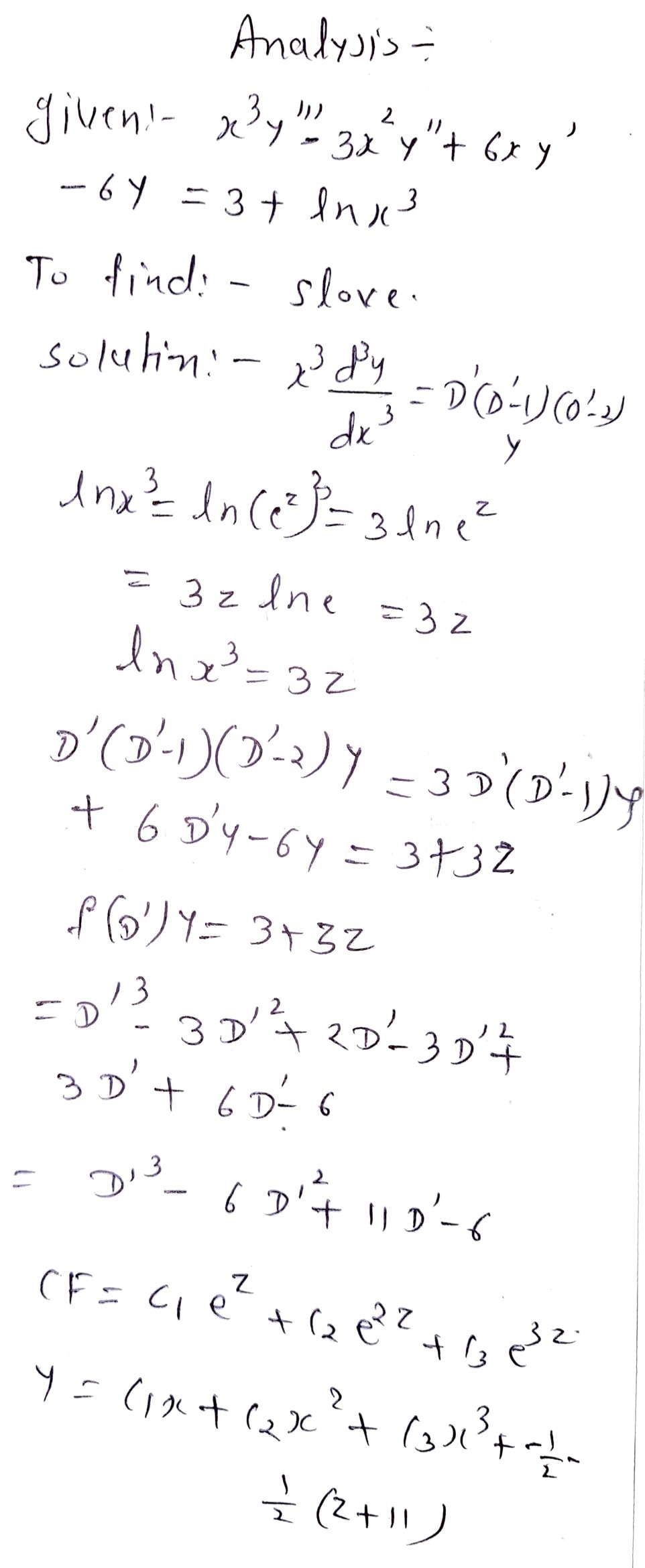 Solve The Given Differential Equation X3y 3x2y Gauthmath