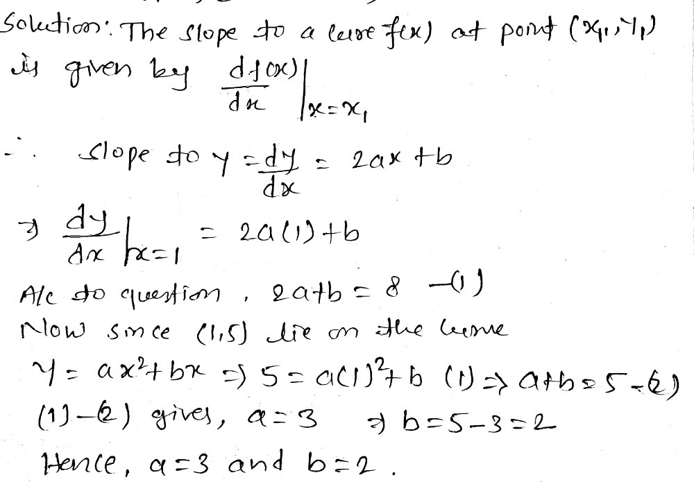 1 Find The Values Of A And B If The Tangent To Gauthmath