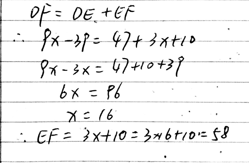 if-df-9x-39-find-ef-47-3x-10-d-e-f-gauthmath