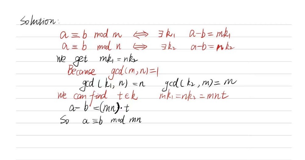 5 Prove Aequiv B Mod M And Aequiv B Mod N And G Gauthmath