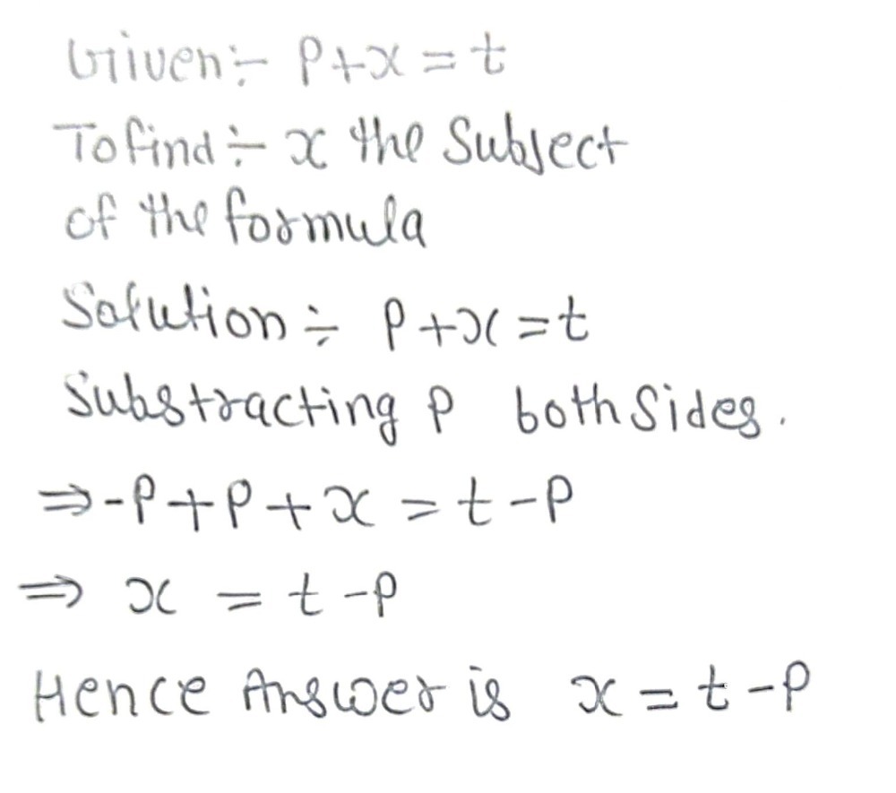 Make Ae The Subject Of The Formula P X T Gauthmath