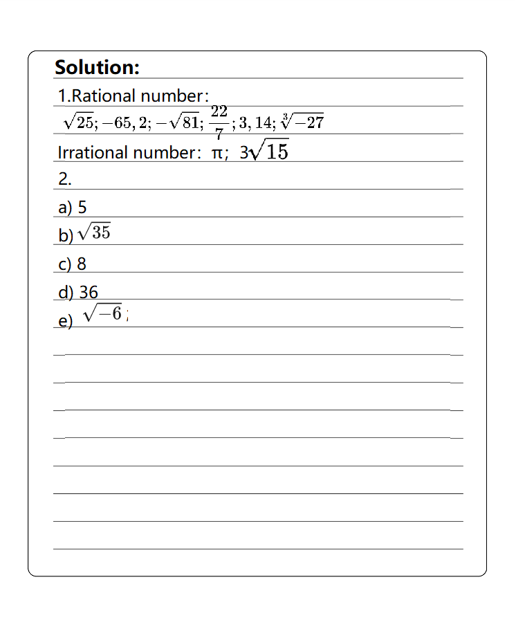 1 Decide Whether The Following Numbers Are Rati Gauthmath 1 Decide Whether The Following Numbers Are Rati Gauthmath