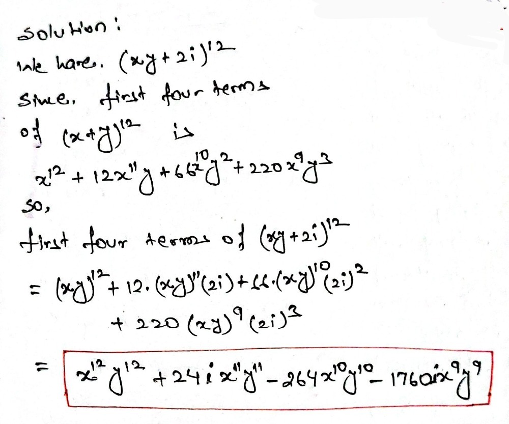 6 Find The First Four Terms In The Expansion Xy 2 Gauthmath