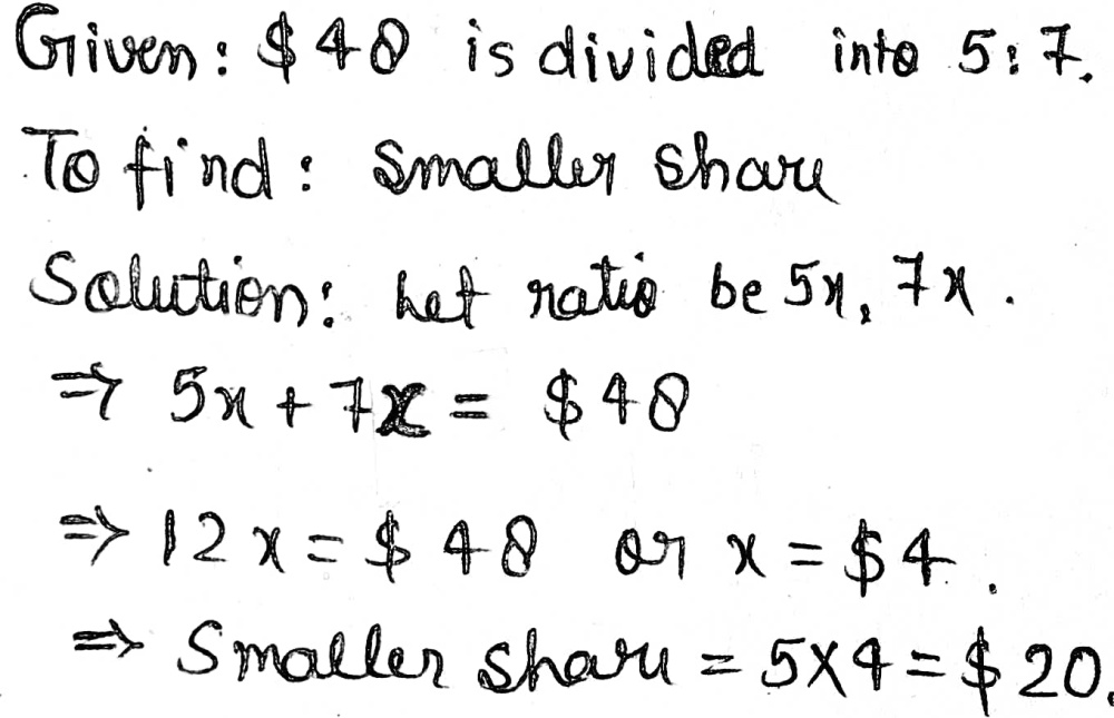 When 48 Is Divided Into The Ratio 5 7 The S Gauthmath