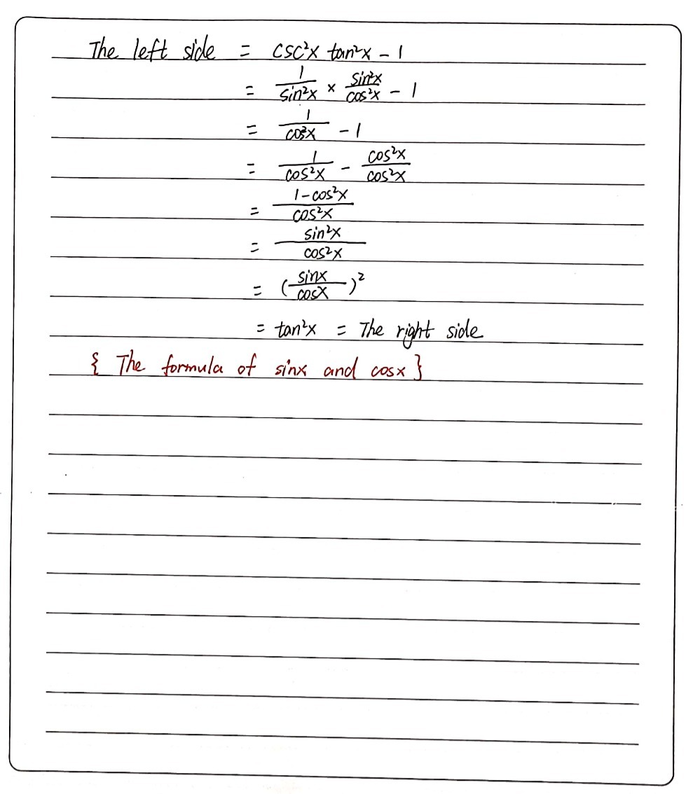 Verify The Following Equation Show Work On The Pa Gauthmath