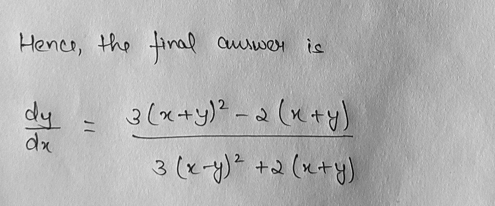 Find The Dy Dx By Implicit Differentiation And Si Gauthmath