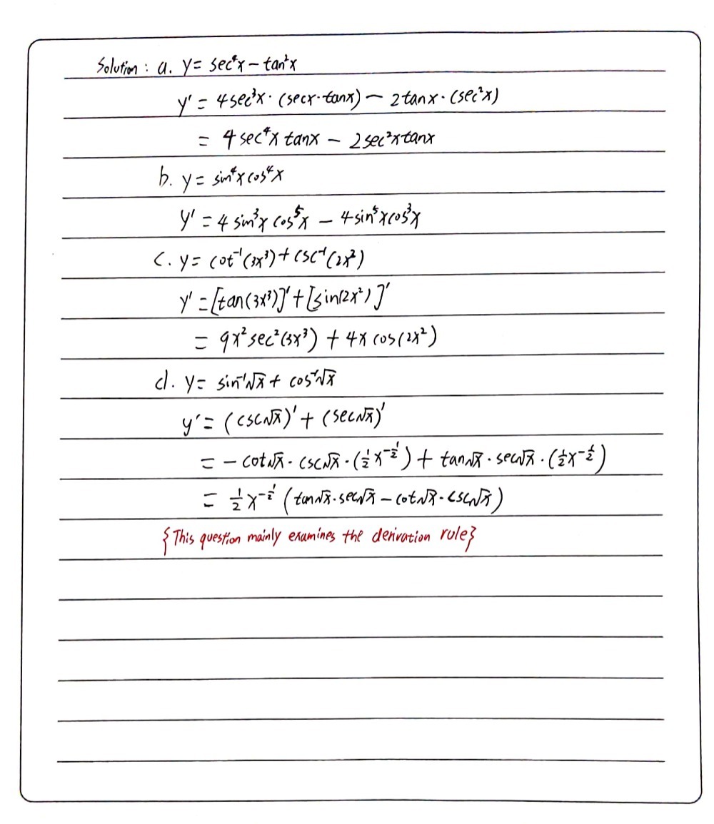 3 Determine The First Derivative Of The Following Gauthmath