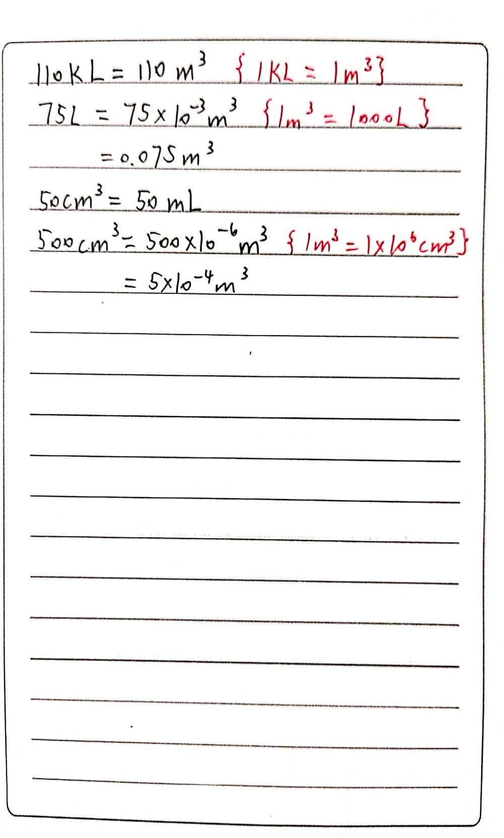 110 Kl Underline M3 75 L Underline M3 50 Cm3 Under Gauthmath