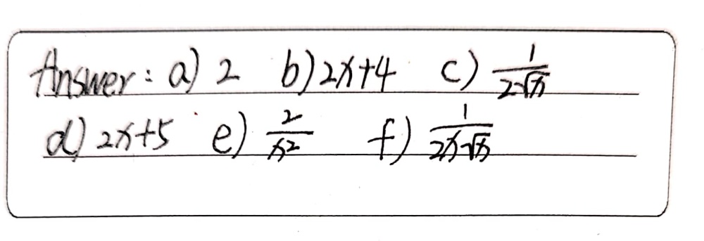 Find The Derivatives By Using First Principle A 2x Gauthmath