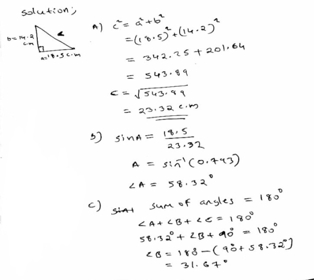 A A What Is The Measure Of Side C B What Is The Gauthmath