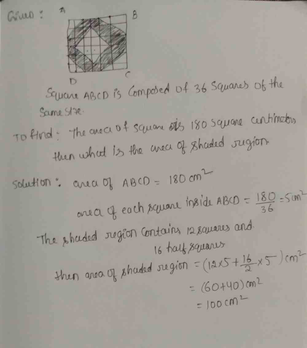 Solved: Square ABCD is composed of 36 squares of the same size, as ...
