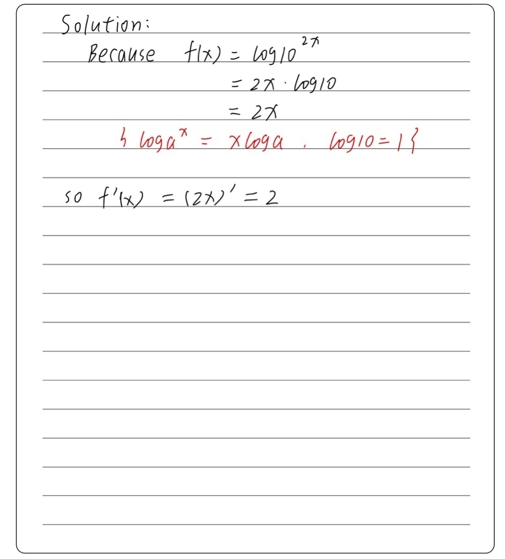 If Fx Log 102x Then F X A None B C 2 D Xlo Gauthmath