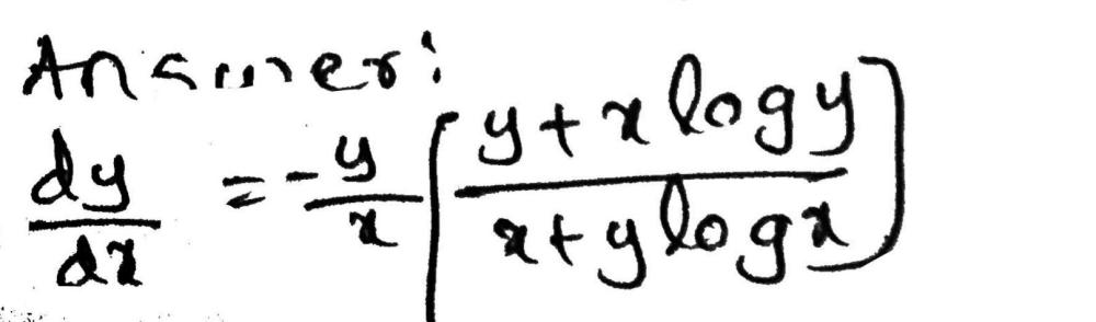 A If Xy Yx 1 Find Dy Dx Gauthmath