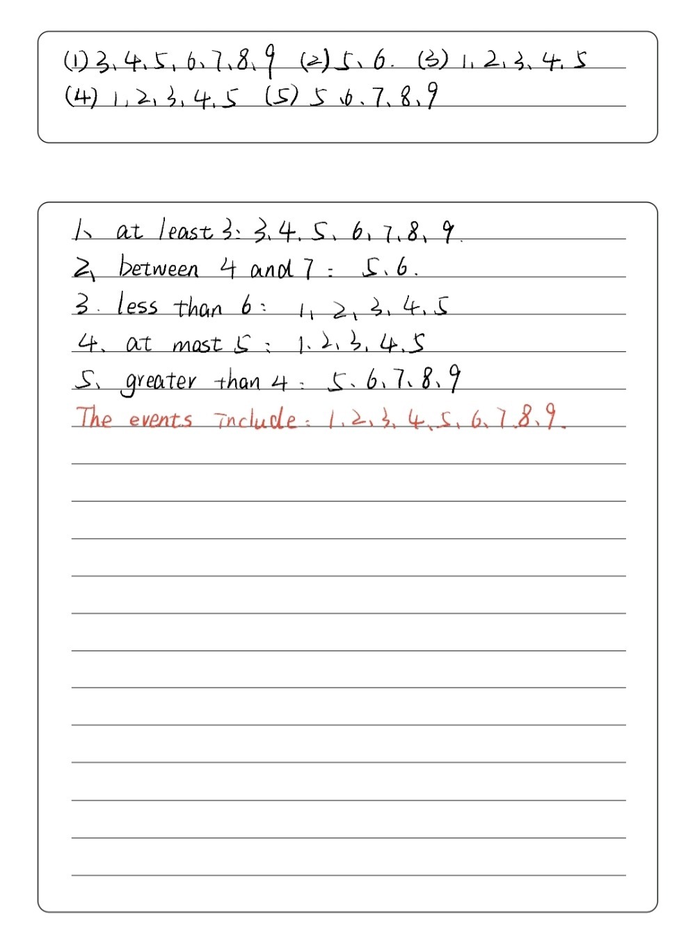 Leaming Task 1 Number Event Numbers 1 2 3 4 5 Gauthmath Leaming Task 1 Number Event Numbers 1 2 3 4 5 Gauthmath