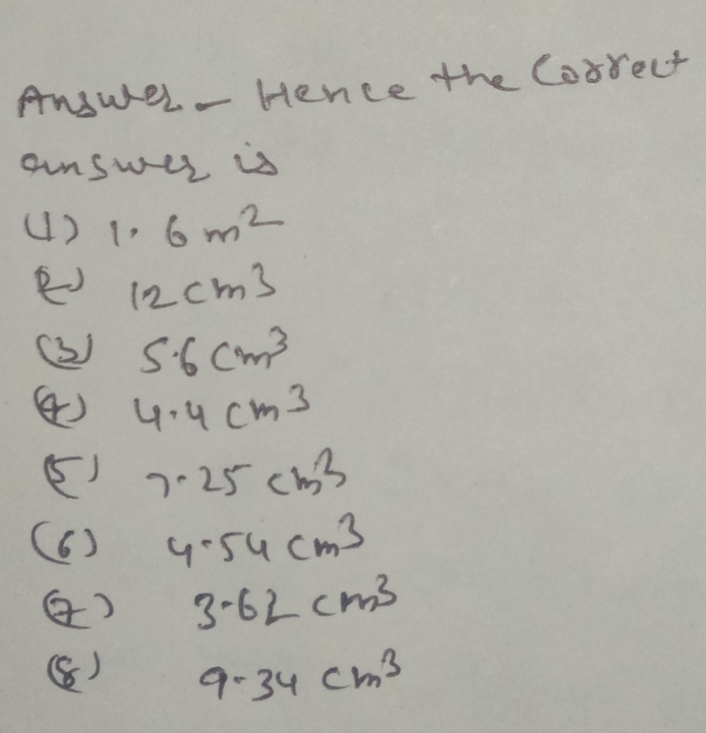 Convert To Cubic Meters 1 1 600 000 Cm3 M3 2 Gauthmath