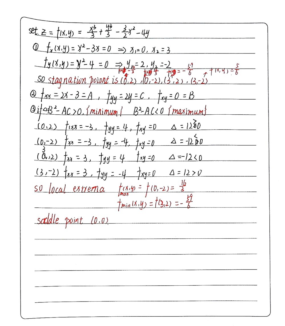 Assignment No 3 Q 1 Find Local Extrema And Saddle Gauthmath
