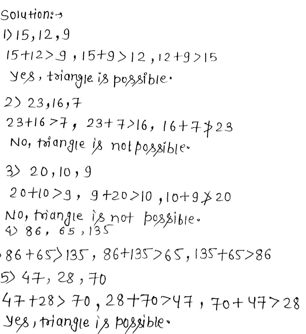A Tell Whether A Triangle Can Be Constructed Wi Gauthmath