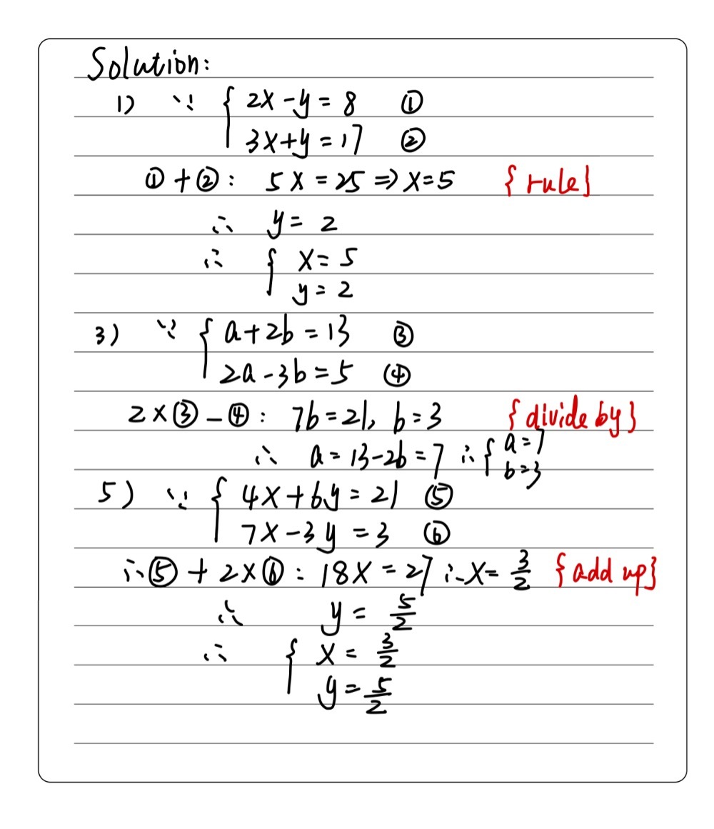 Eeuations 1 2x Y 8 3x Y 17 3 A 2b 13 2a 3b 5 5 4x Gauthmath