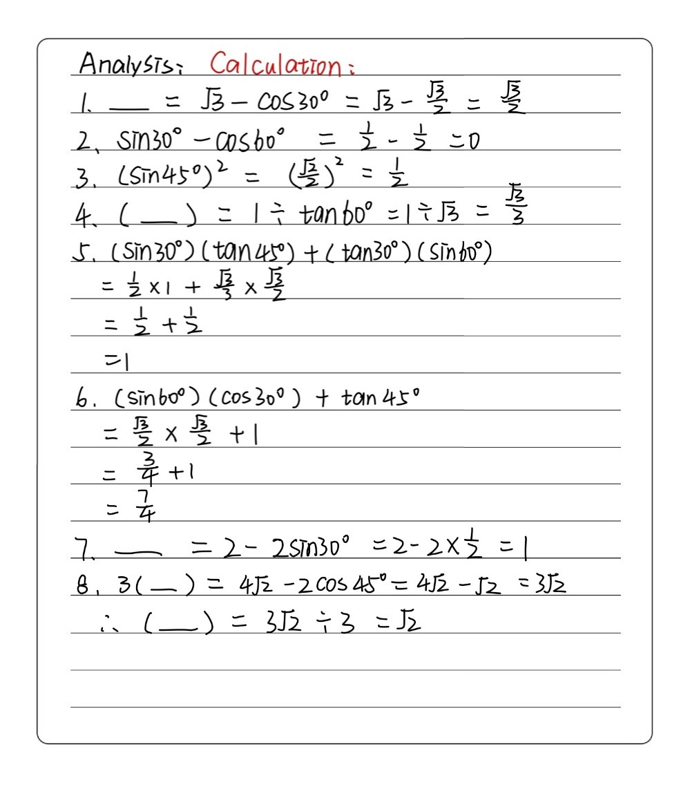 1 Cos 30 Underline Square Root Of 3 2 Si Gauthmath