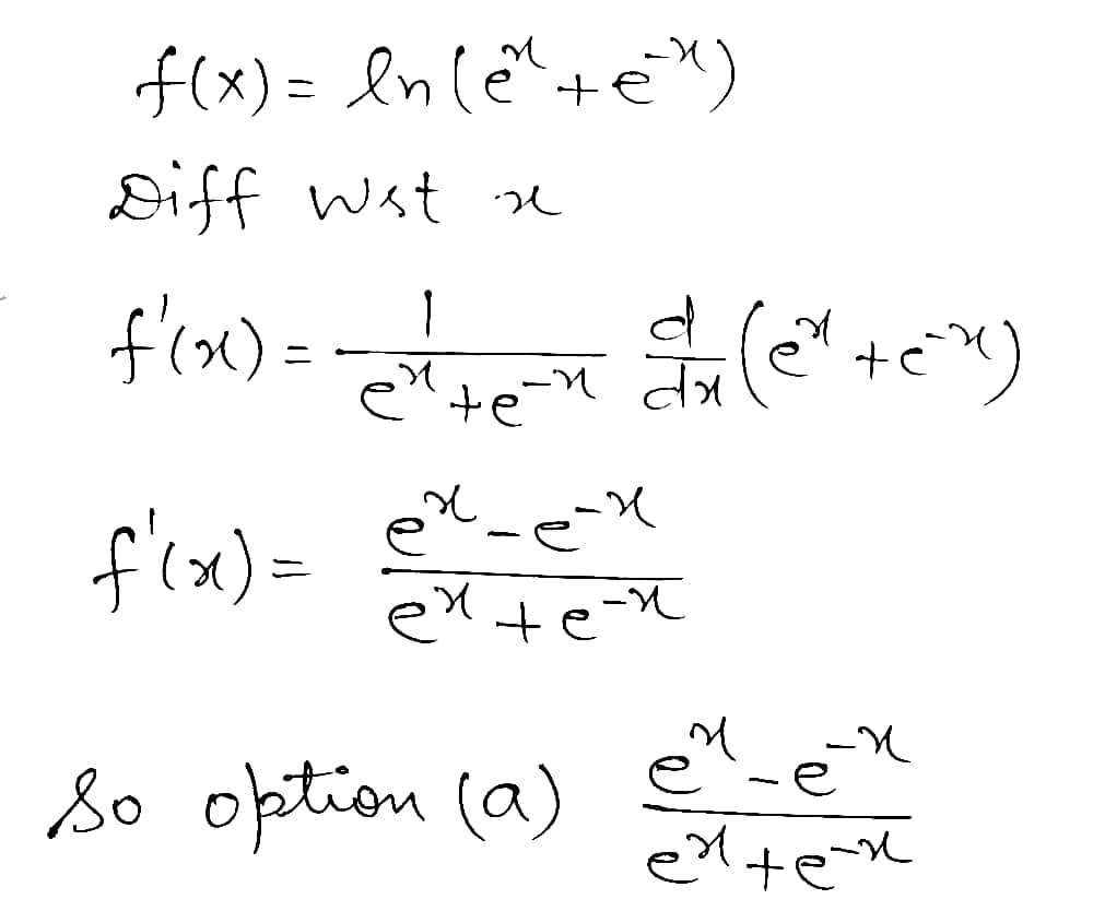 Derivative Of Fx Ln Ex E X A Frac Ex E Xex E X B Gauthmath