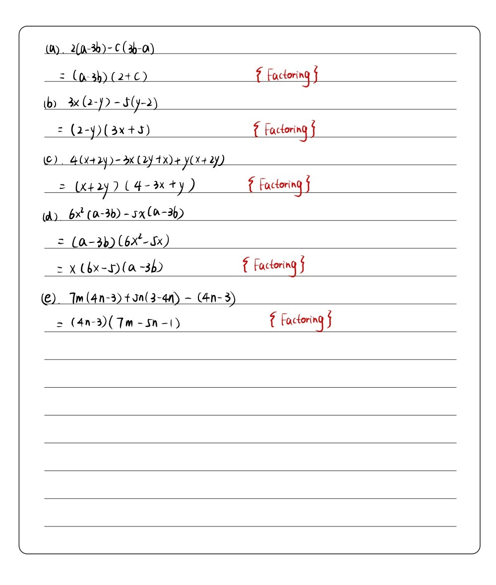 Factorise A 2a 3b C3b A B 3x2 Y 5y 2 C 4x 2y 3x2y Gauthmath