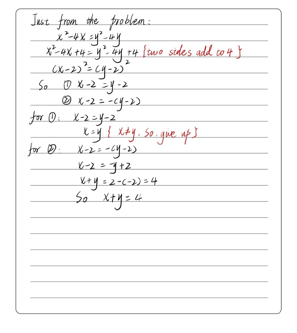 Let X Y R Prove That If X2 4x Y2 4y And Gauthmath