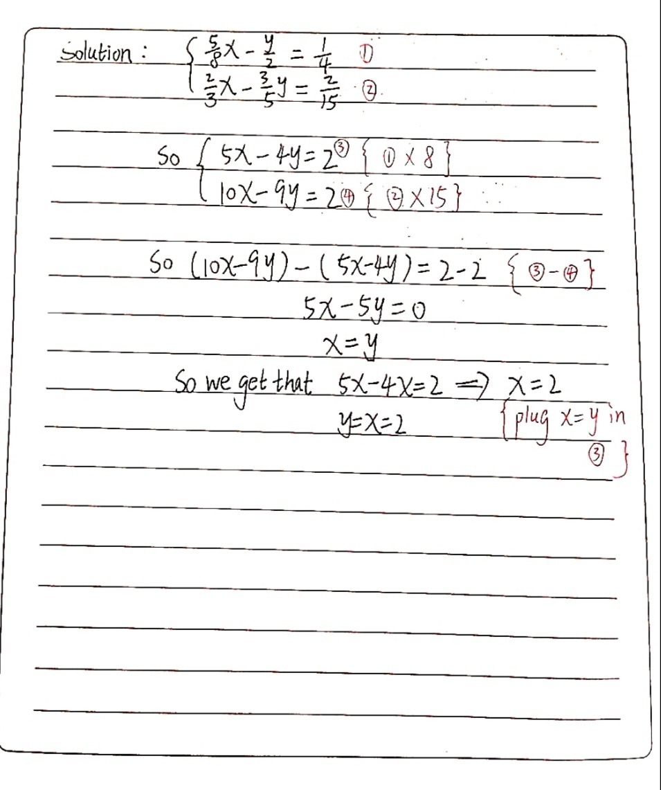 5x 8 Y 2 1 4 2x 3 3y 5 2 15 Gauthmath