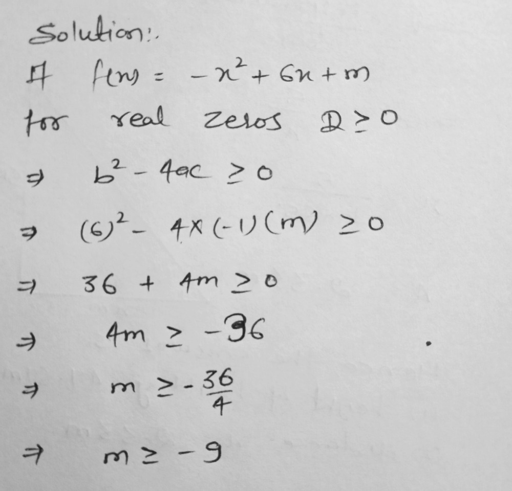 If Fx X2 6x M For What Alues Of M Will F Have R Gauthmath If Fx X2 6x M For What Alues Of M Will F Have R Gauthmath