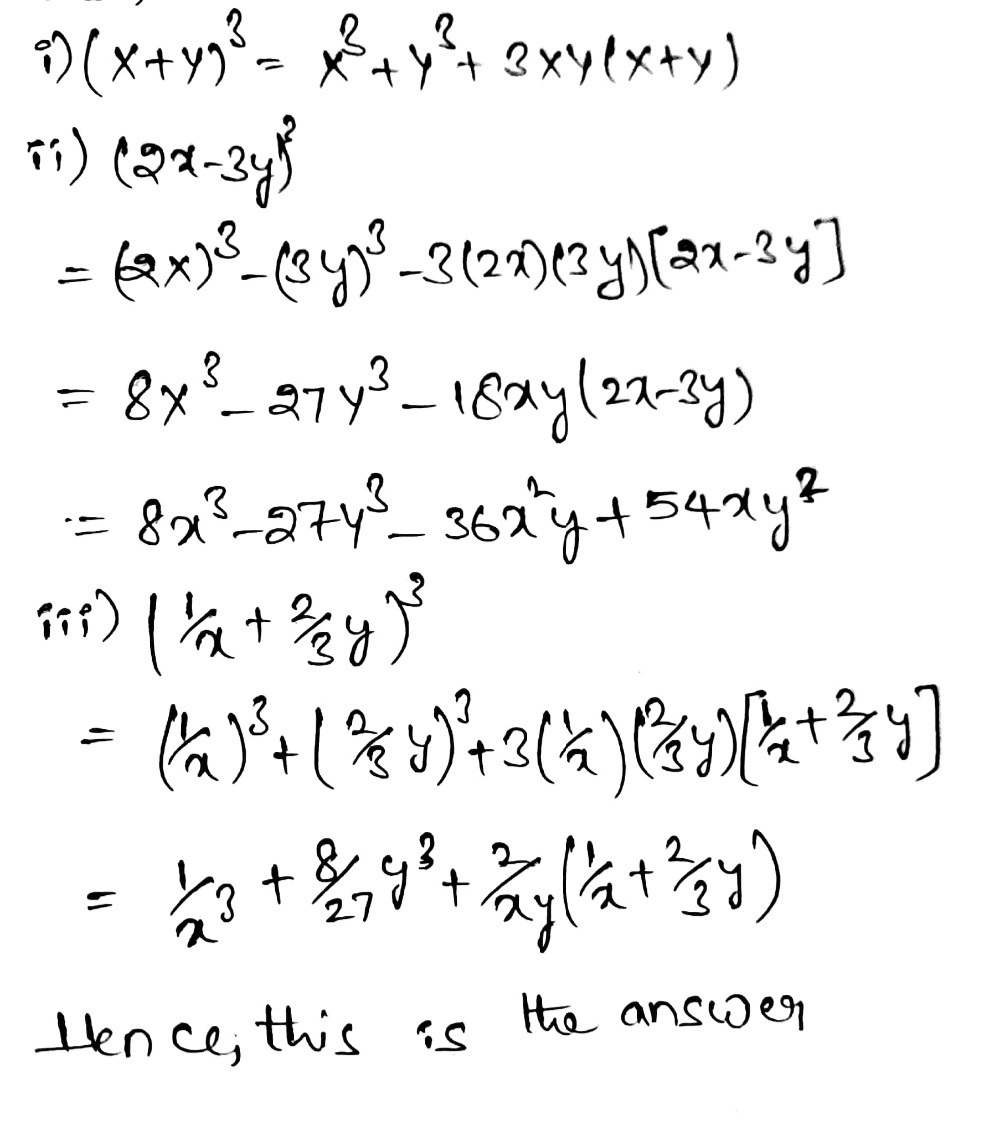 Expand With The Help Of Formulas X Y3 I Ii 2x 3y3 Gauthmath