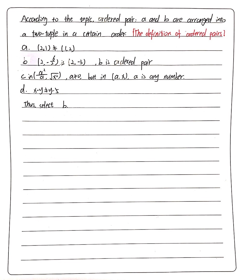 Which Of The Following Ordered Pairs Are Equal A Gauthmath