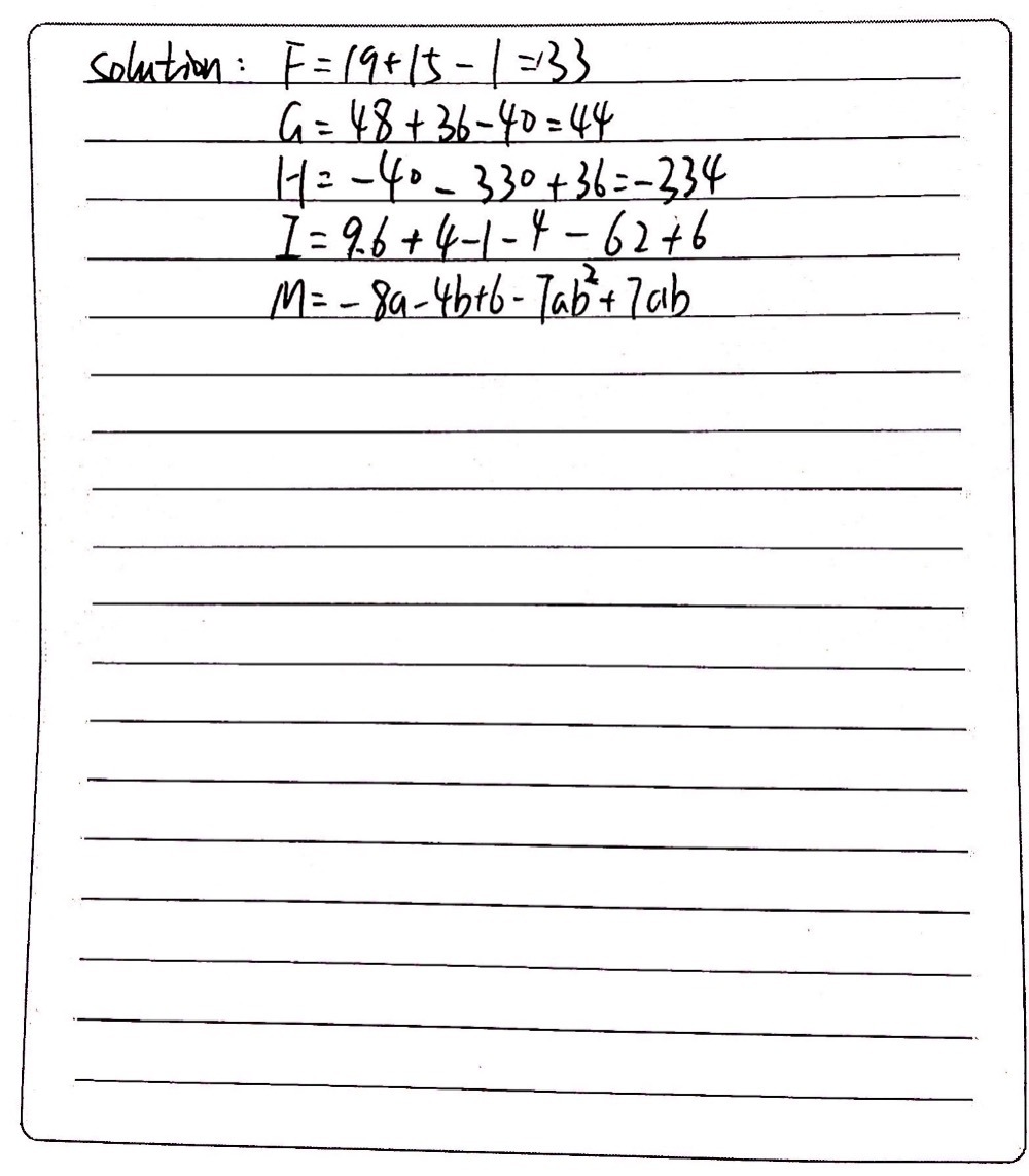 F 19 3 5 4 0 25 G 6 8 13 2 40 H 40 5 Gauthmath