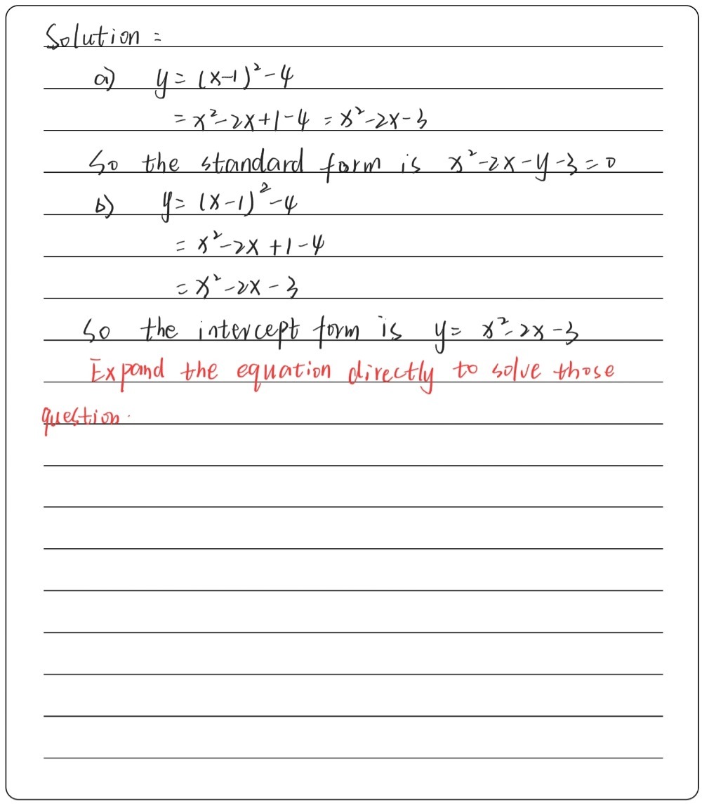 8 The Relation Y X 12 4 Is Written In Vertex Fo Gauthmath